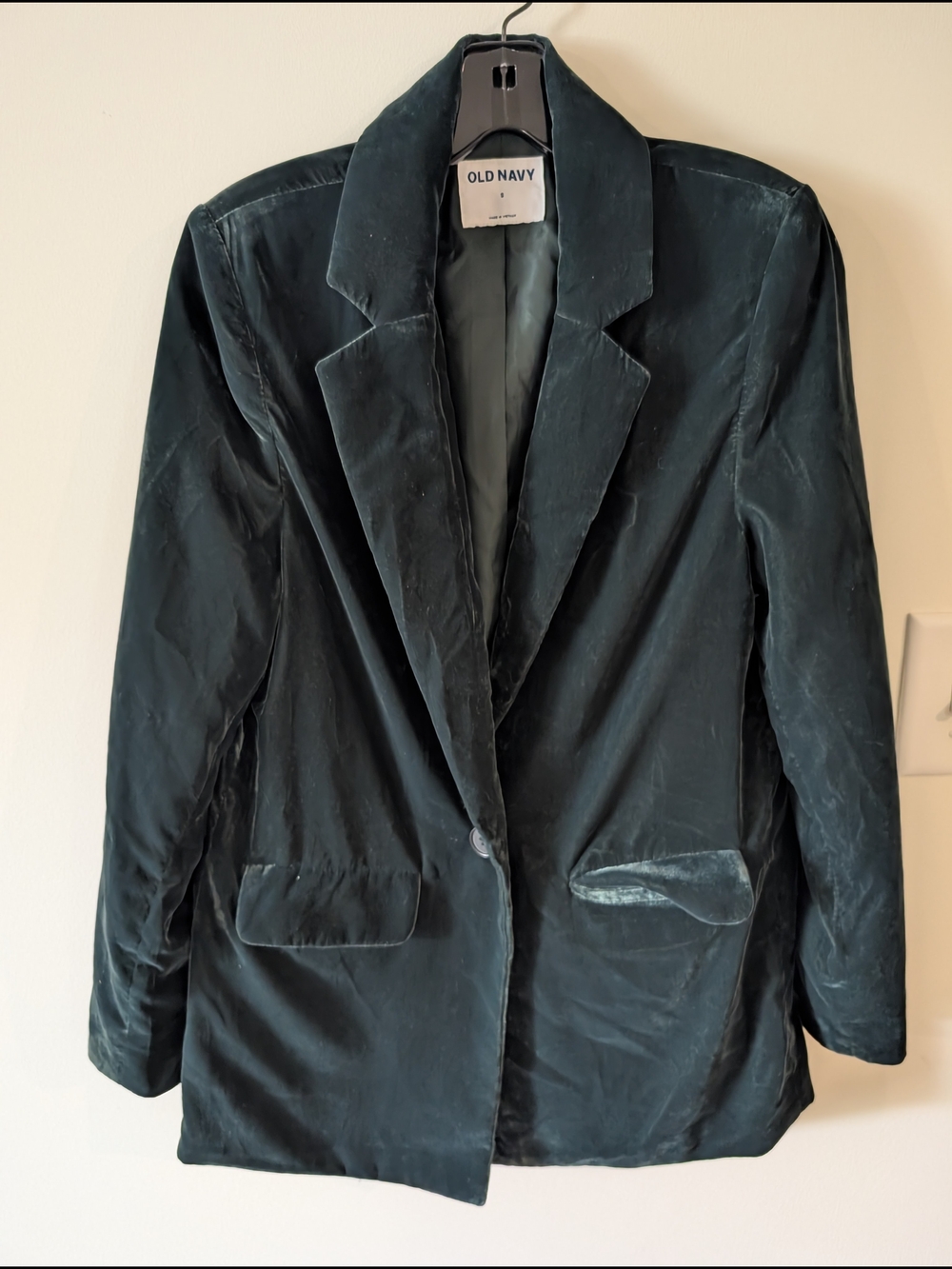 Old Navy Deep Teal Velvet Blazer Jacket